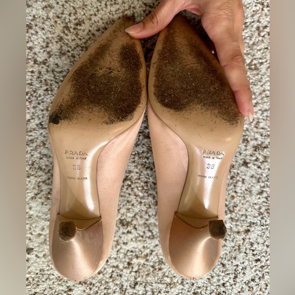 Prada Satin Heel with Croc Embossed Toe Sz 38 - Picture 3 of 7